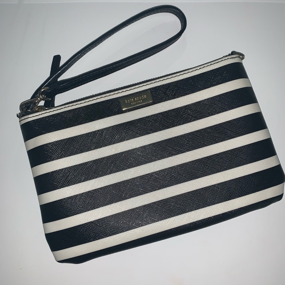 Kate Spade striped wristlet